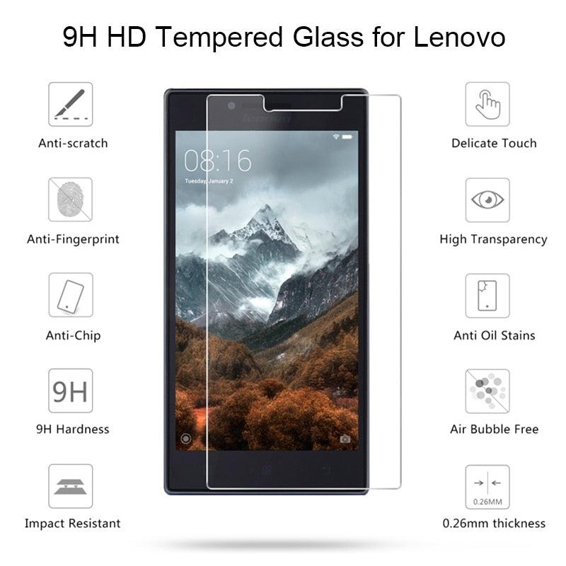 Protector Glass for Lenovo A1000 A1900 A2010 A3690 Tempered Glass for Lenovo P1 Pro P2 P70 P780 Glass on Lenovo X2 Pro X3 Lite